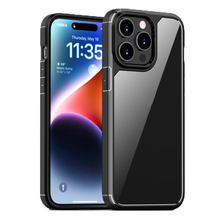 For iPhone 15 Pro iPAKY YJ Series Transparent PC+TPU Phone Case(Black) - HoMEdemic™ 