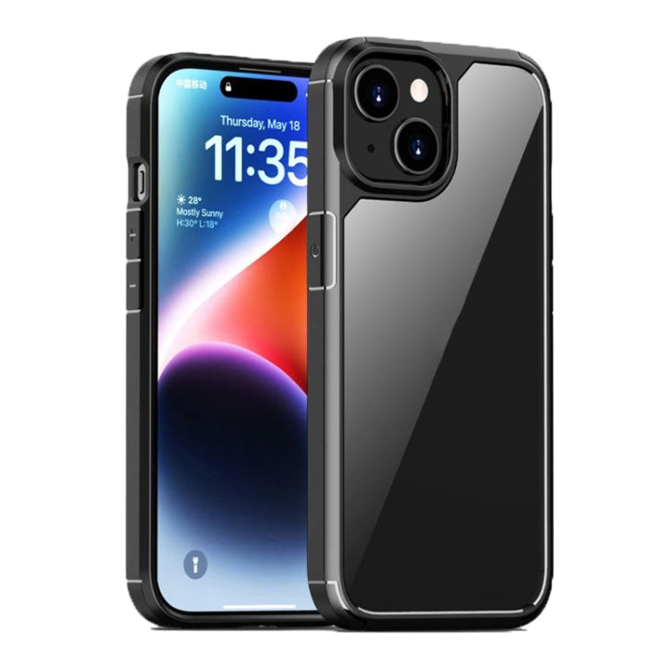 For iPhone 15 Plus iPAKY YJ Series Transparent PC+TPU Phone Case(Black) - HoMEdemic™ 