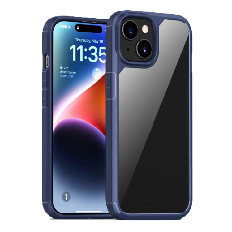 For iPhone 15 Plus iPAKY YJ Series Transparent PC+TPU Phone Case(Blue) - HoMEdemic™ 