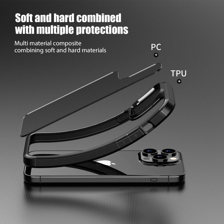 For iPhone 15 iPAKY YJ Series Transparent PC+TPU Phone Case(Black) - HoMEdemic™ 