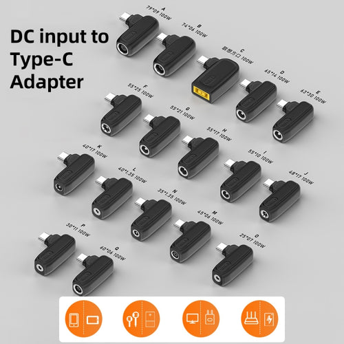 100W E 6.3X3.0mm Female to USB-C/Type-C Male Plug Charging Adapter - HoMEdemic™ 