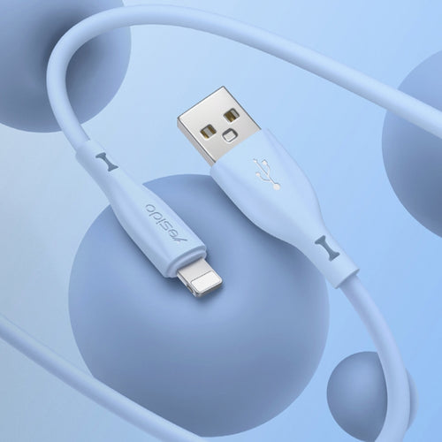 Yesido CA119L USB to 8 Pin Silicone Charging Data Cable, Cable Length: 1m(Blue) - HoMEdemic™ 