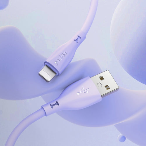 Yesido CA119L USB to 8 Pin Silicone Charging Data Cable, Cable Length: 1m(Purple) - HoMEdemic™ 