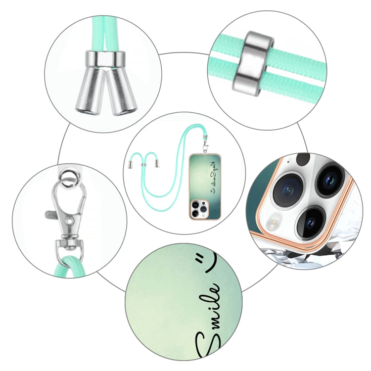 For iPhone 15 Pro Max Electroplating Dual-side IMD Phone Case with Lanyard(Smile) - HoMEdemic™ 