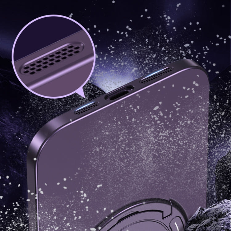 For iPhone 15 Pro Max Matte Magsafe Magnetic Phone Case with Trolley Holder(Night Purple) - HoMEdemic™ 