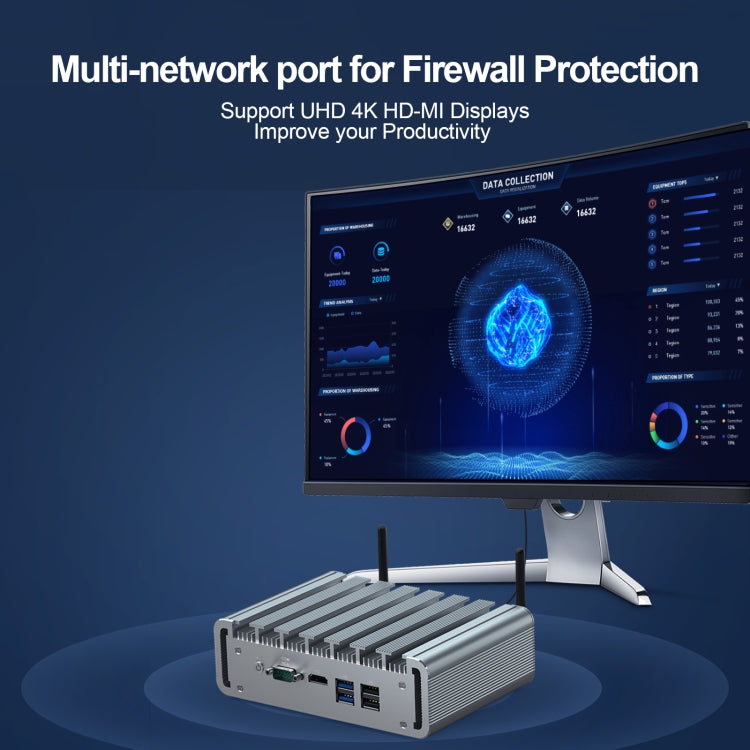 HYSTOU PO9B-J4125-6L Embedded Intel Celeron J4125 Processor Six Network Ports Mini Host, Specification:4GB+64GB - HoMEdemic™ 