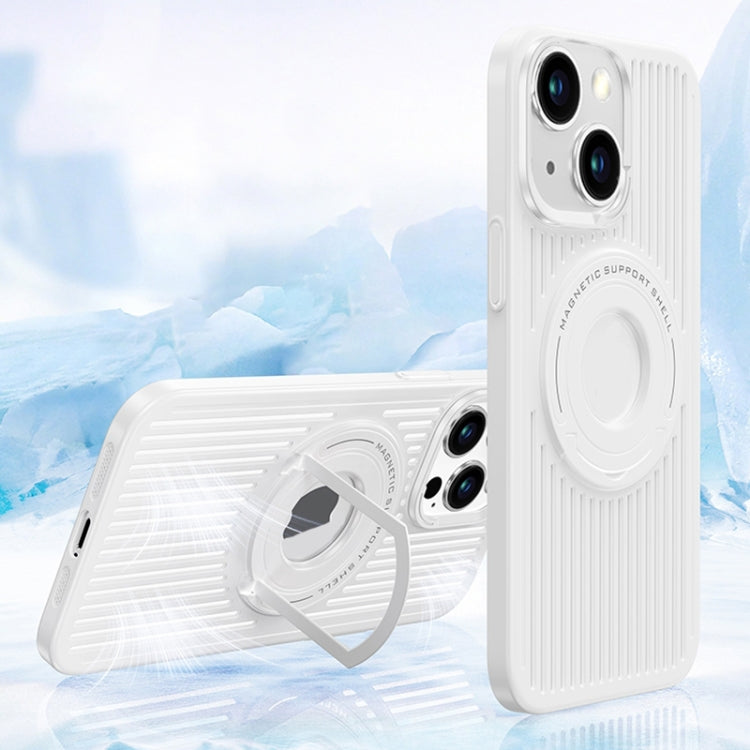 For iPhone 15 Cooling MagSafe Magnetic Ring Holder Phone Case(White) - HoMEdemic™ 