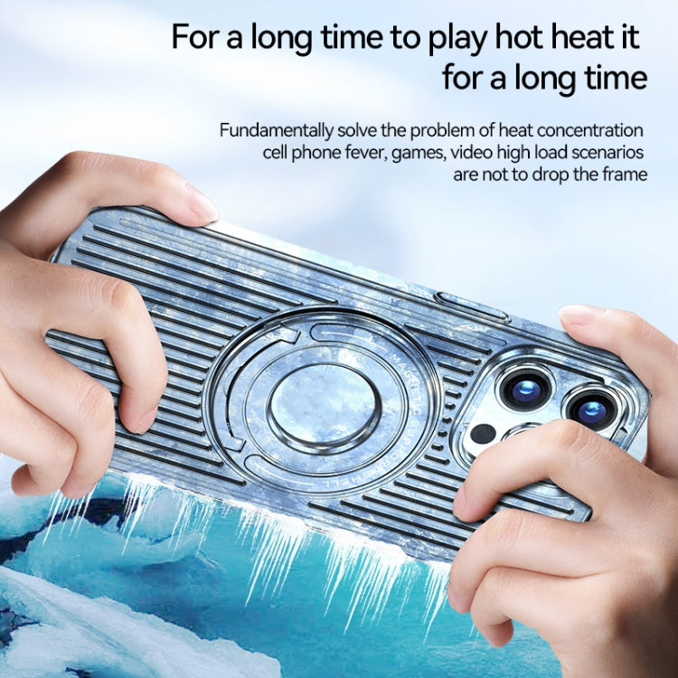 For iPhone 15 Pro Cooling MagSafe Magnetic Ring Holder Phone Case(Purple) - HoMEdemic™ 