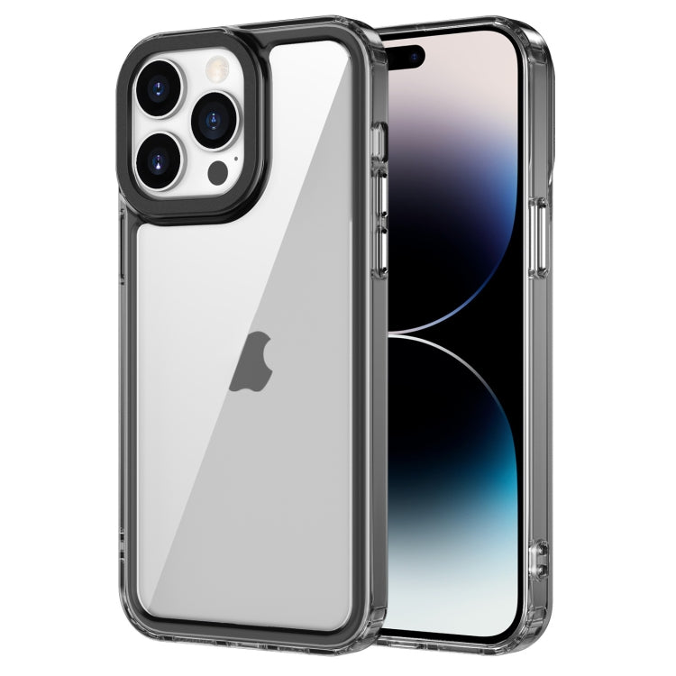For iPhone 15 Pro Transparent Acrylic + TPU Shockproof Phone Case(Transparent Black) - HoMEdemic™ 