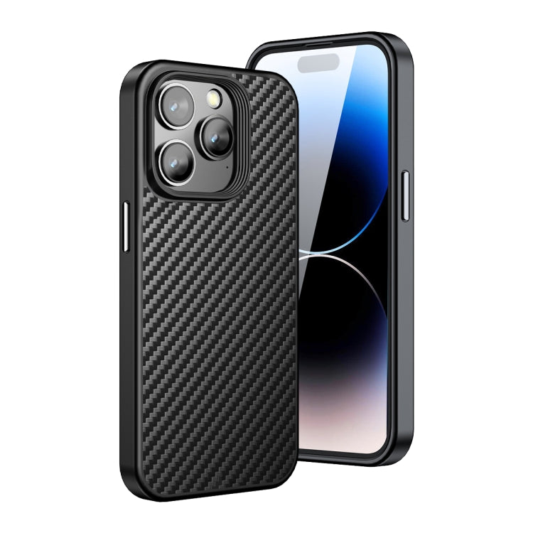 For iPhone 15 Pro wlons Magsafe Carbon Fiber Kevlar TPU Phone Case(Black) - HoMEdemic™ 