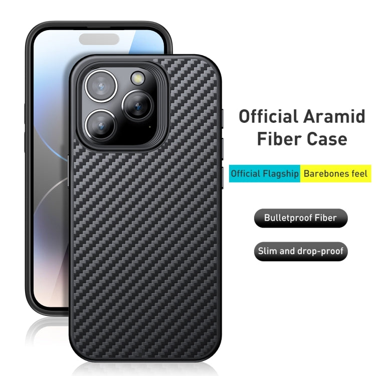 For iPhone 15 Pro wlons Magsafe Carbon Fiber Kevlar TPU Phone Case(Black) - HoMEdemic™ 