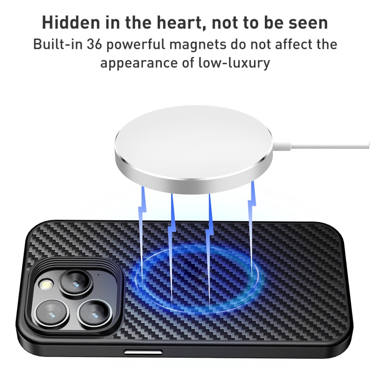 For iPhone 15 Pro wlons Magsafe Carbon Fiber Kevlar TPU Phone Case(Black) - HoMEdemic™ 