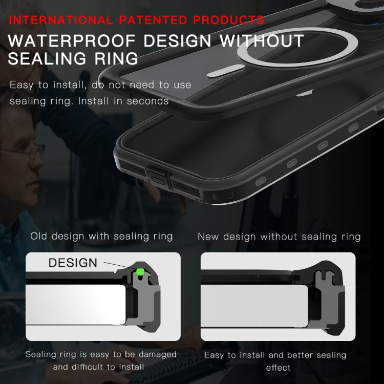 For iPhone 15 RedPepper IP68 Waterproof MagSafe Phone Case(Black) - HoMEdemic™ 