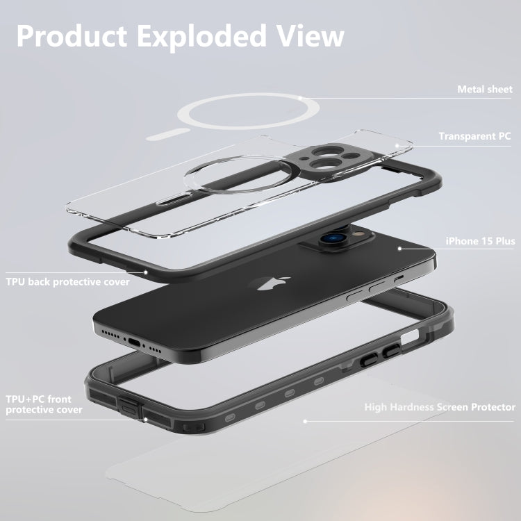 For iPhone 15 RedPepper IP68 Waterproof MagSafe Phone Case(Black) - HoMEdemic™ 
