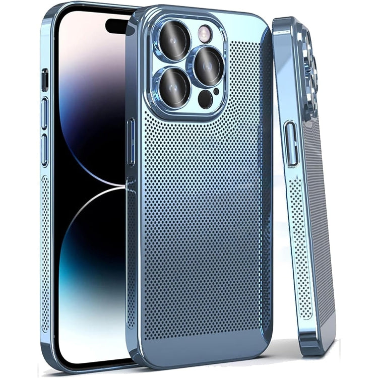 For iPhone 15 Pro Fine Mesh Cooling Phone Case(Blue) - HoMEdemic™ 