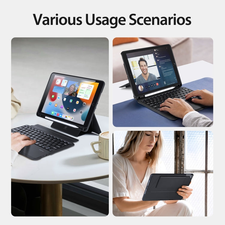 For iPad 10.2 2019/2020/2021/Air 2019 DUX DUCIS DK Series Magnetic Wireless Bluetooth Keyboard Tablet Case(Black) - HoMEdemic™ 