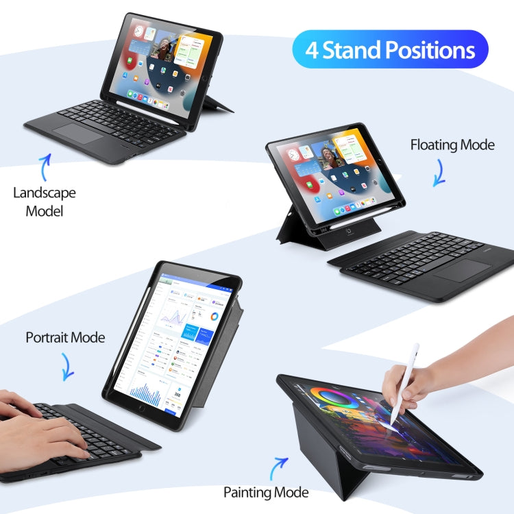 For iPad 10.2 2019/2020/2021/Air 2019 DUX DUCIS DK Series Magnetic Wireless Bluetooth Keyboard Tablet Case(Black) - HoMEdemic™ 