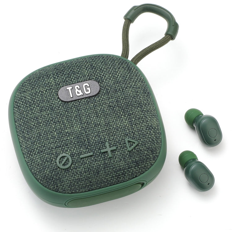 T&G TG-813 2 in 1 TWS Bluetooth Speaker Earphone with Charging Box(Green) - HoMEdemic™ 