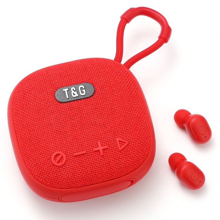 T&G TG-813 2 in 1 TWS Bluetooth Speaker Earphone with Charging Box(Red) - HoMEdemic™ 