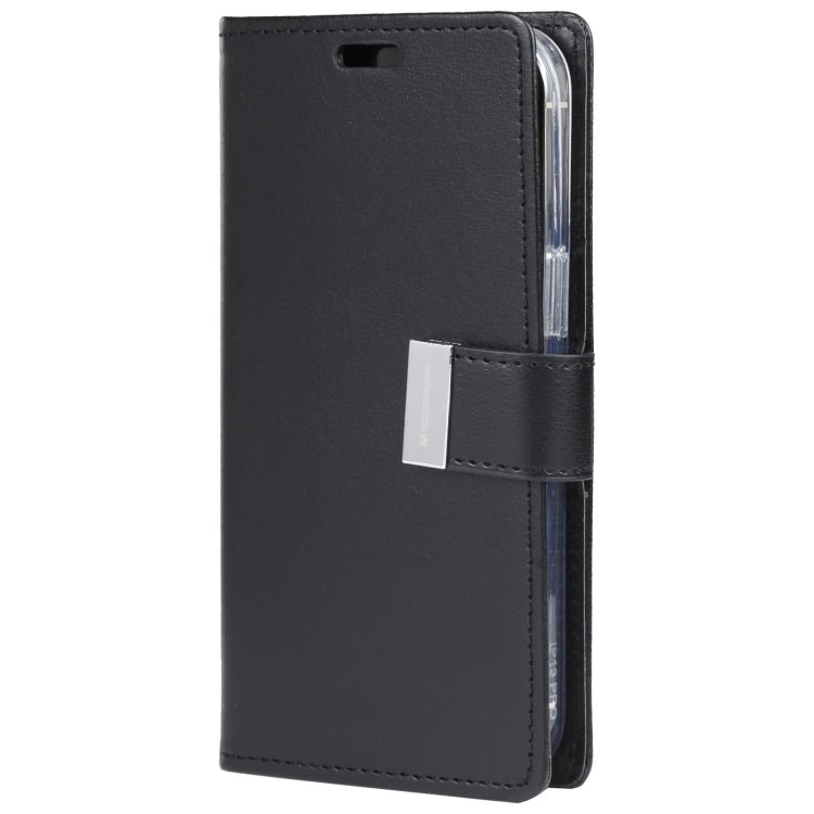 For iPhone 15 GOOSPERY RICH DIARY Crazy Horse Texture Leather Phone Case(Black) - HoMEdemic™ 