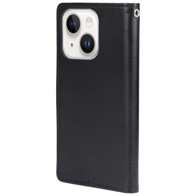 For iPhone 15 GOOSPERY RICH DIARY Crazy Horse Texture Leather Phone Case(Black) - HoMEdemic™ 