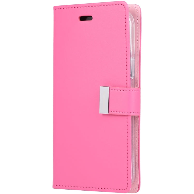 For iPhone 15 GOOSPERY RICH DIARY Crazy Horse Texture Leather Phone Case(Rose Red) - HoMEdemic™ 