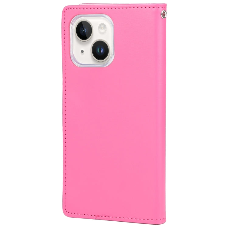 For iPhone 15 GOOSPERY RICH DIARY Crazy Horse Texture Leather Phone Case(Rose Red) - HoMEdemic™ 