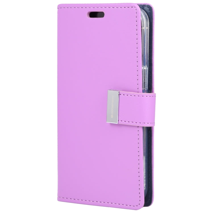 For iPhone 15 GOOSPERY RICH DIARY Crazy Horse Texture Leather Phone Case(Purple) - HoMEdemic™ 