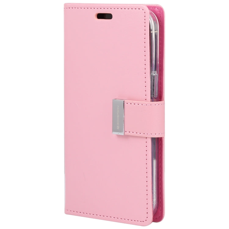 For iPhone 15 GOOSPERY RICH DIARY Crazy Horse Texture Leather Phone Case(Pink) - HoMEdemic™ 