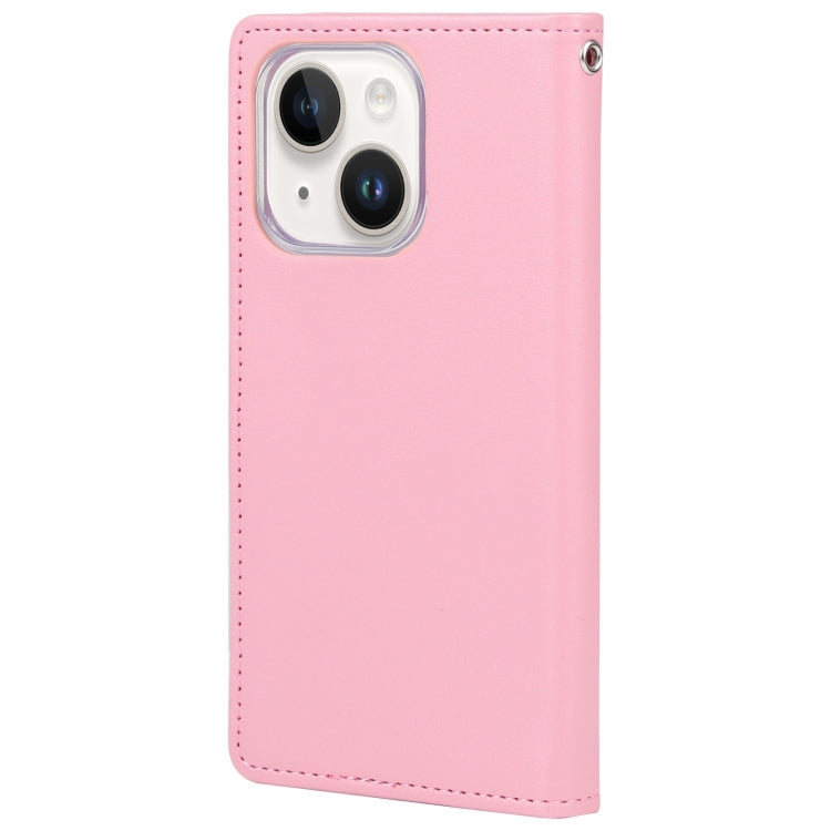For iPhone 15 GOOSPERY RICH DIARY Crazy Horse Texture Leather Phone Case(Pink) - HoMEdemic™ 
