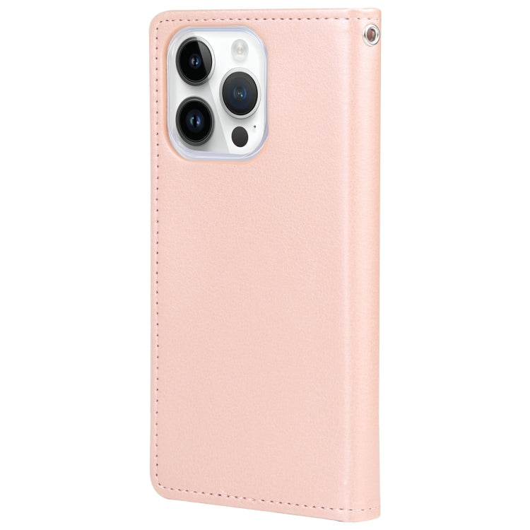 For iPhone 15 Pro Max GOOSPERY RICH DIARY Crazy Horse Texture Leather Phone Case(Rose Gold) - HoMEdemic™ 