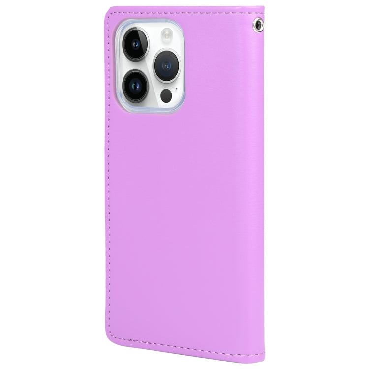 For iPhone 15 Pro Max GOOSPERY RICH DIARY Crazy Horse Texture Leather Phone Case(Purple) - HoMEdemic™ 