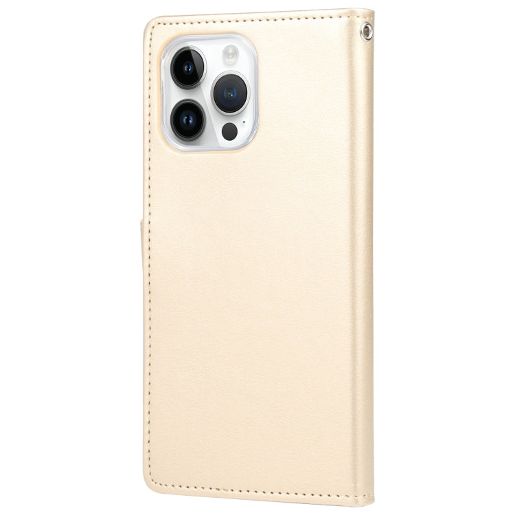 For iPhone 15 Pro Max GOOSPERY RICH DIARY Crazy Horse Texture Leather Phone Case(Gold) - HoMEdemic™ 