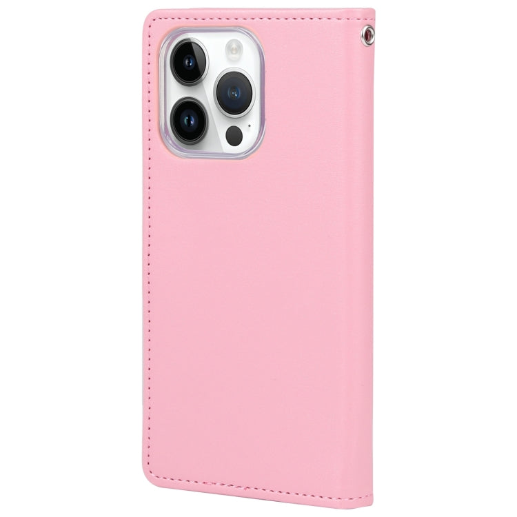 For iPhone 15 Pro Max GOOSPERY RICH DIARY Crazy Horse Texture Leather Phone Case(Pink) - HoMEdemic™ 