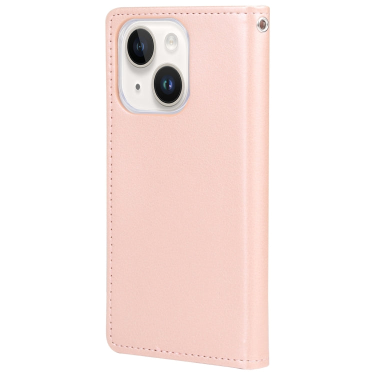 For iPhone 15 Plus GOOSPERY RICH DIARY Crazy Horse Texture Leather Phone Case(Rose Gold) - HoMEdemic™ 