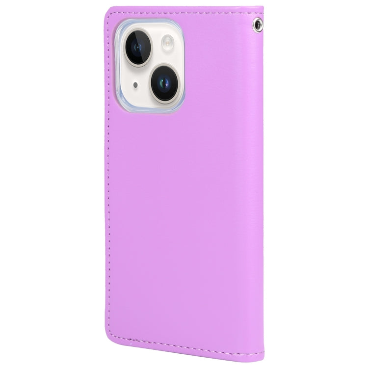 For iPhone 15 Plus GOOSPERY RICH DIARY Crazy Horse Texture Leather Phone Case(Purple) - HoMEdemic™ 