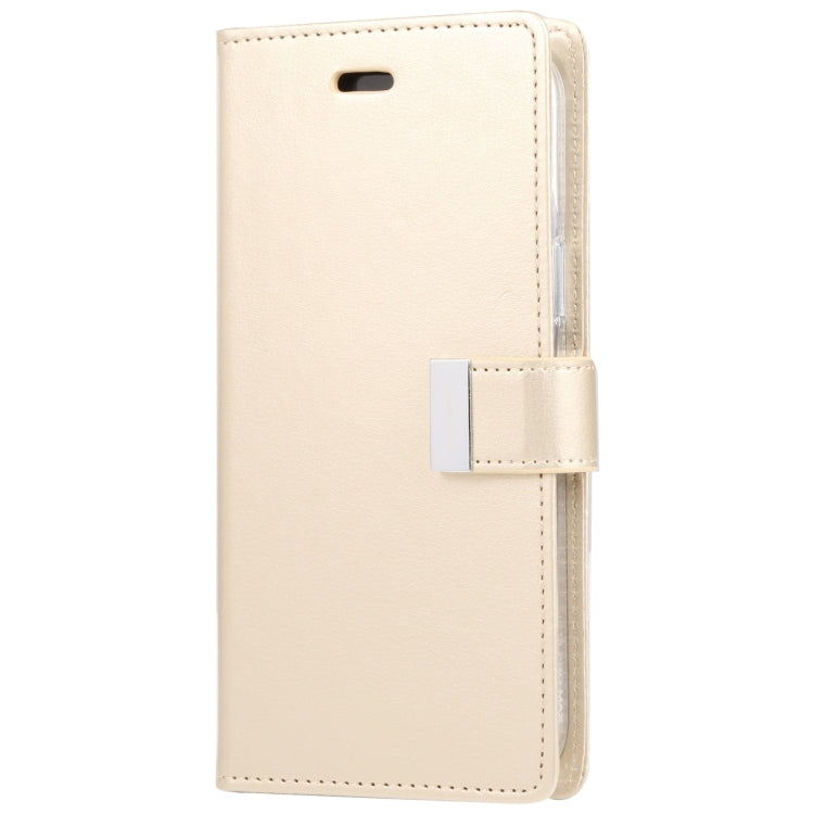For iPhone 15 Plus GOOSPERY RICH DIARY Crazy Horse Texture Leather Phone Case(Gold) - HoMEdemic™ 