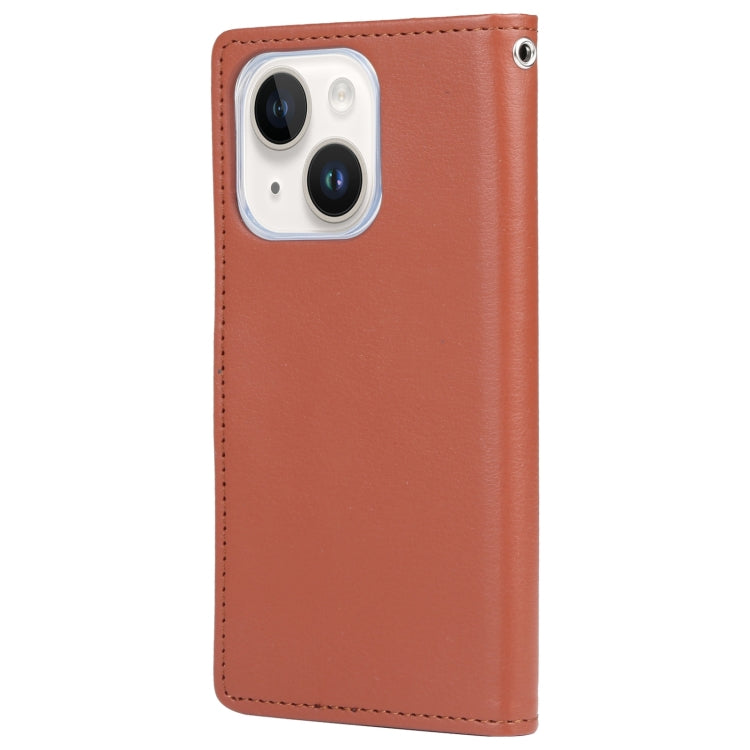 For iPhone 15 Plus GOOSPERY RICH DIARY Crazy Horse Texture Leather Phone Case(Brown) - HoMEdemic™ 