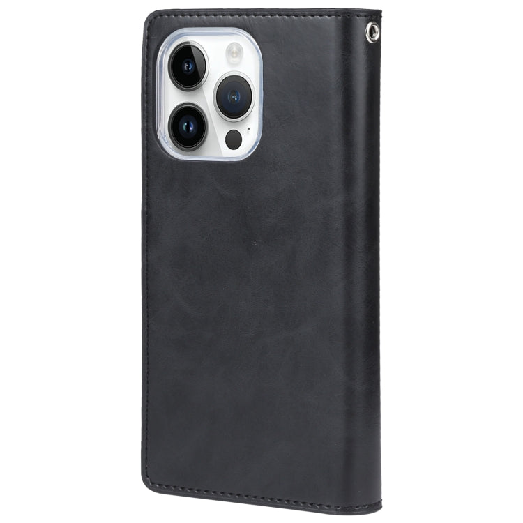 For iPhone 15 Pro Max GOOSPERY MANSOOR DIARY 9 Card Slots Leather Phone Case(Black) - HoMEdemic™ 
