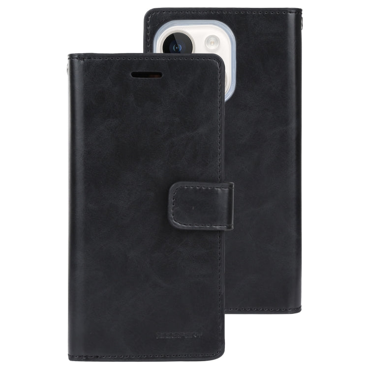 For iPhone 15 GOOSPERY MANSOOR DIARY 9 Card Slots Leather Phone Case(Black) - HoMEdemic™ 