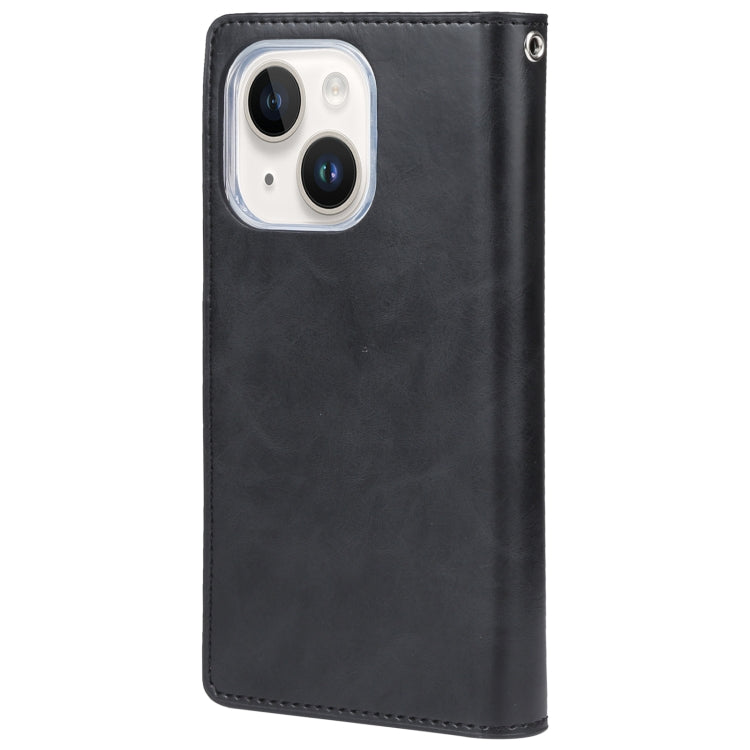 For iPhone 15 GOOSPERY MANSOOR DIARY 9 Card Slots Leather Phone Case(Black) - HoMEdemic™ 