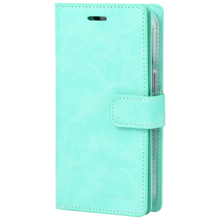 For iPhone 15 Plus GOOSPERY MANSOOR DIARY 9 Card Slots Leather Phone Case(Mint Green) - HoMEdemic™ 