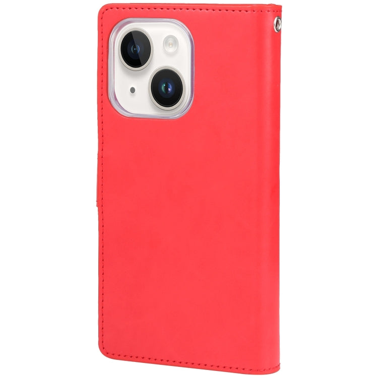 For iPhone 15 Plus GOOSPERY MANSOOR DIARY 9 Card Slots Leather Phone Case(Red) - HoMEdemic™ 