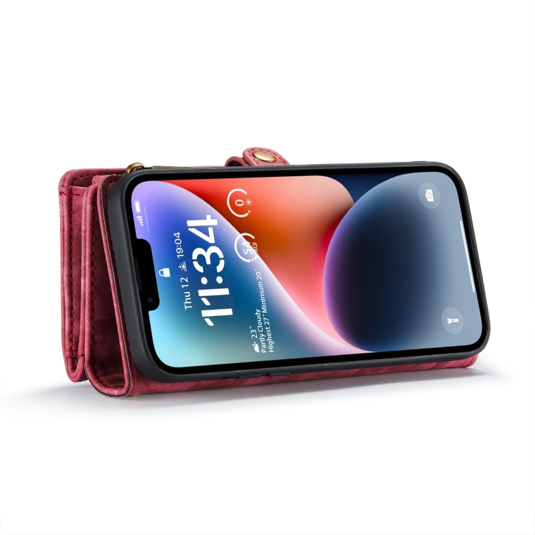 For iPhone 15 CaseMe 008 Detachable Multifunctional Leather Phone Case(Red) - HoMEdemic™ 