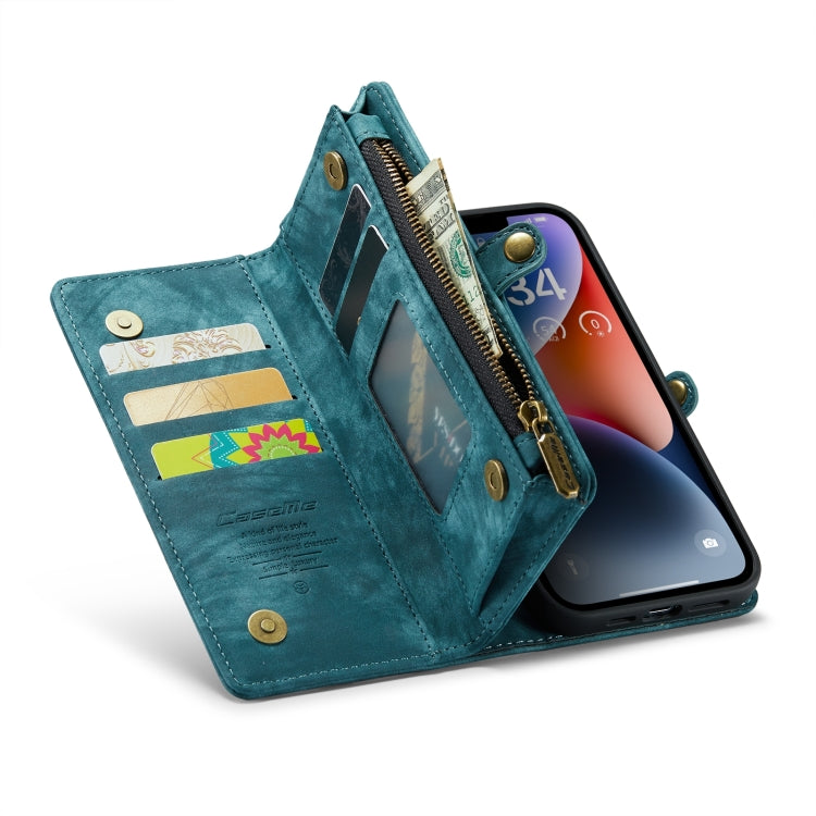 For iPhone 15 CaseMe 008 Detachable Multifunctional Leather Phone Case(Blue) - HoMEdemic™ 