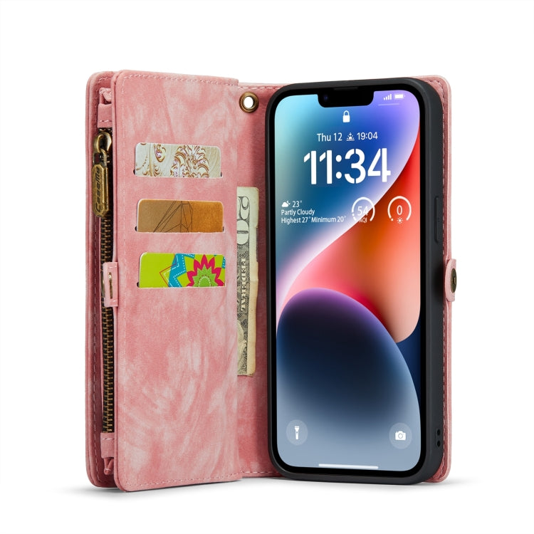 For iPhone 15 CaseMe 008 Detachable Multifunctional Leather Phone Case(Pink) - HoMEdemic™ 