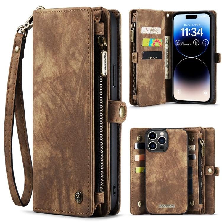 For iPhone 15 Pro CaseMe 008 Detachable Multifunctional Leather Phone Case(Brown) - HoMEdemic™ 