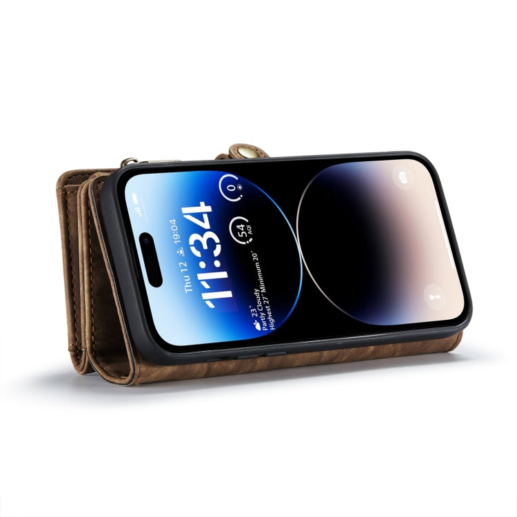 For iPhone 15 Pro CaseMe 008 Detachable Multifunctional Leather Phone Case(Brown) - HoMEdemic™ 