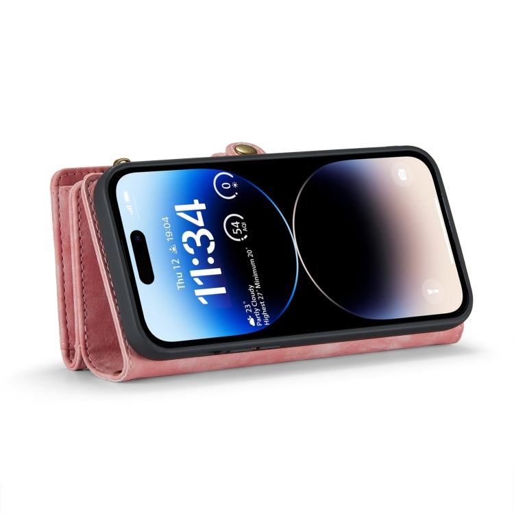 For iPhone 15 Pro CaseMe 008 Detachable Multifunctional Leather Phone Case(Pink) - HoMEdemic™ 