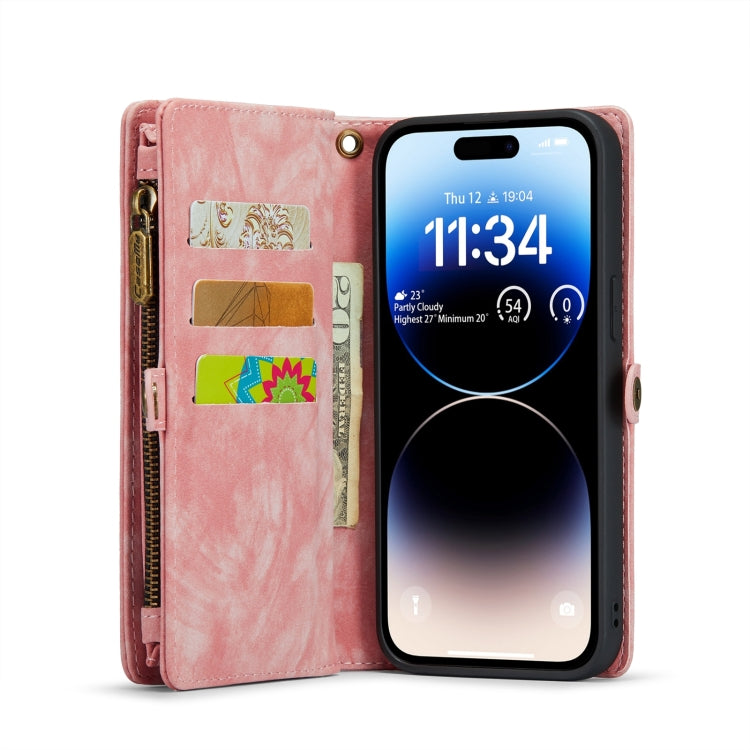 For iPhone 15 Pro Max CaseMe 008 Detachable Multifunctional Leather Phone Case(Pink) - HoMEdemic™ 